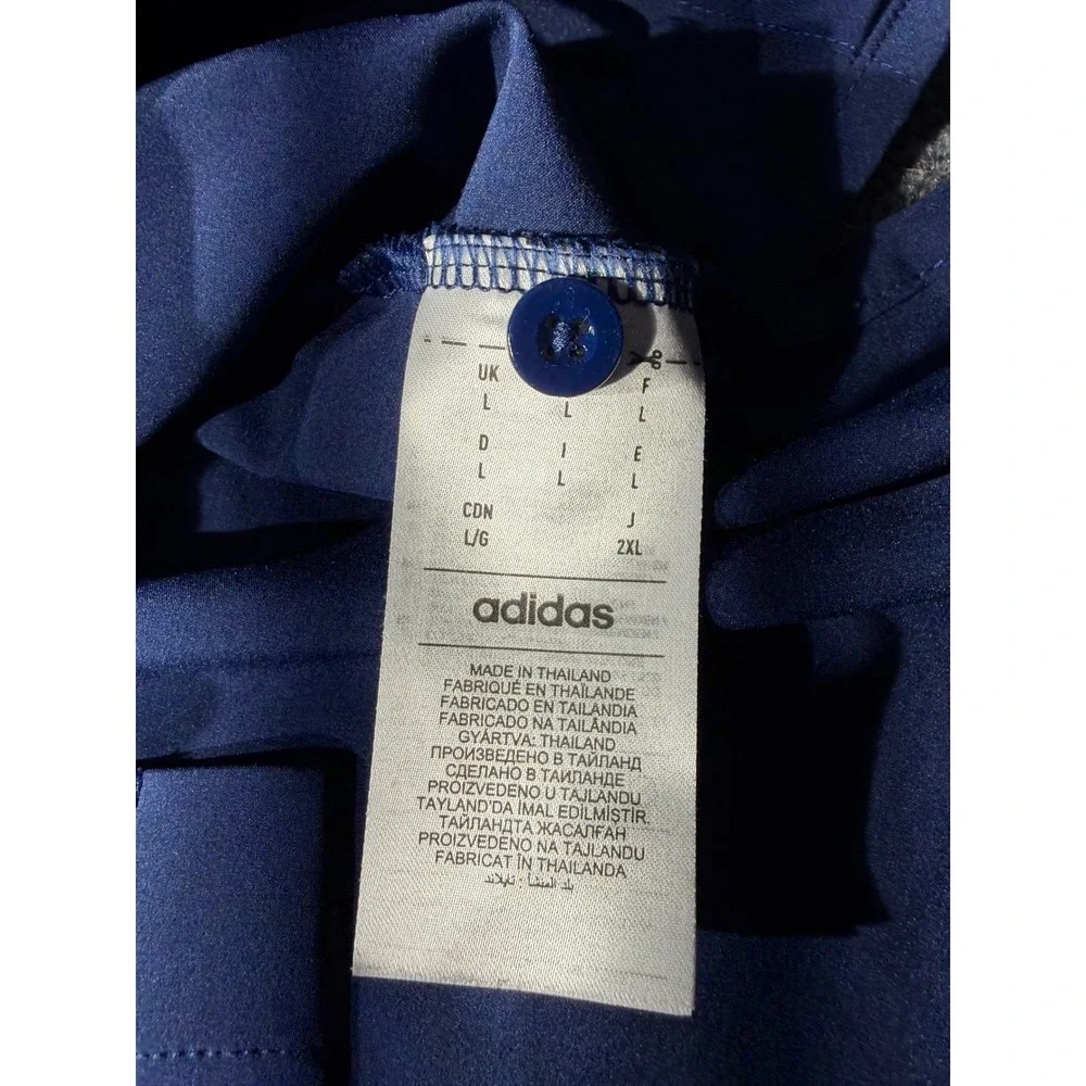 Adidas Mens Navy Blue Short Sleeve Button Down Performance Shirt HS8563 Large